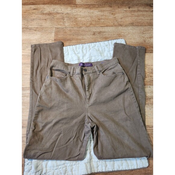 Gloria Vanderbilt Amanda Straight Leg Jeans Long Women's 8  Brown High Rise - Picture 1 of 6